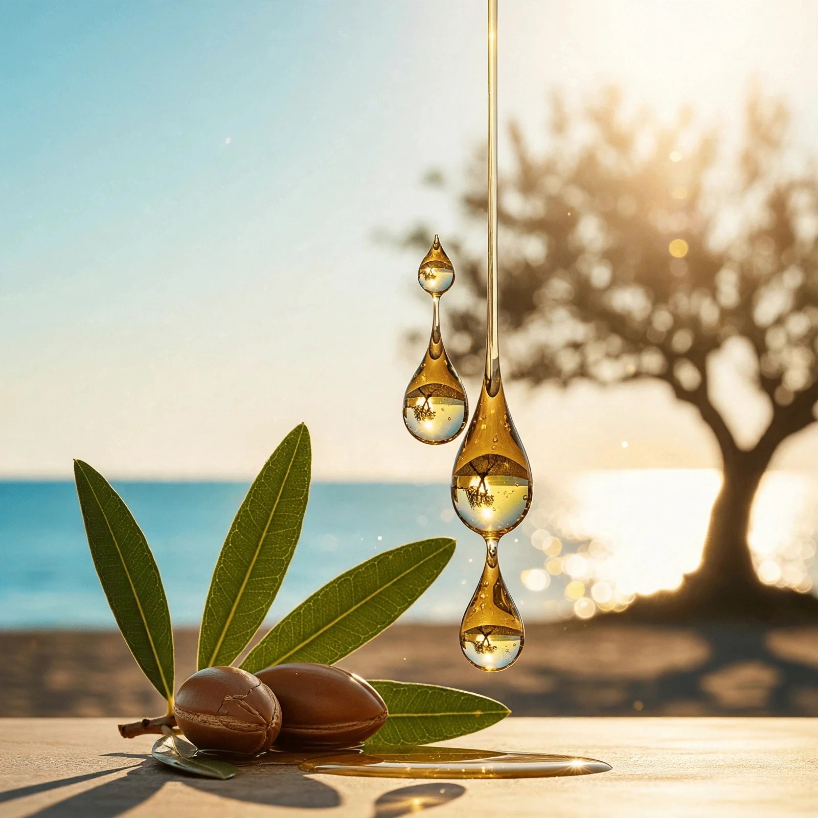 Argan, dripping gold